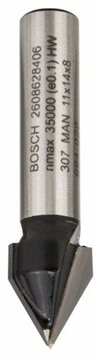 Bosch - V-Nutfräser 8 mm, D1 11 mm, L 14 mm, G 45 mm, 60°
