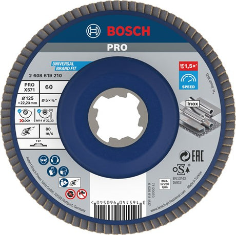 Bosch Zubehör X-Lock Fächerscheibe Best for Metal gerade, Kunststoff, ø125mm, G 60, x571 – 1 Stück – 2608619210