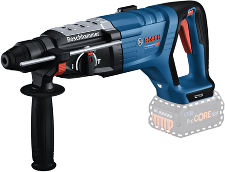 Bosch Professional GBH 18V-28 D – Akku-Bohrhammer – ohne Akku und Ladegerät – inklusive Handgriff, Maschinentuch und Tiefenanschlag