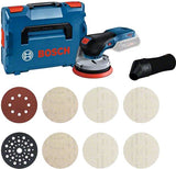 Bosch Blue Gex 18V-125 Professional | Akku-Exzenterschleifer | 18 V ohne Batterien, Ladegerät + M480-Starterset | in L-Boxx - 0615a5004h