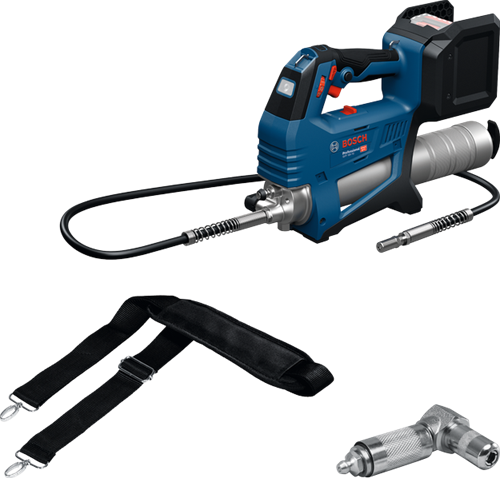 Bosch Blue GFP 18V-10 Akku-Fettpresse | Solo | inkl. 90 Kupplung und Schultergurt | ohne Akku und Ladegerät - 06019n6000
