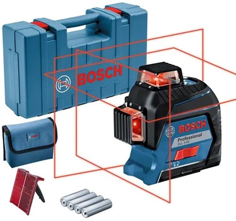 Bosch Linienlaser GLL 3-80 4 x AA Batterien + Zieltafel + Koffer