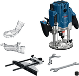 Bosch Blue Gof 20-12 Oberfräse | inkl. Passfeder, Parallelanschlag, 2x Spannzange, 2x Staubadapter, 2x Rollenführung - 0601627220