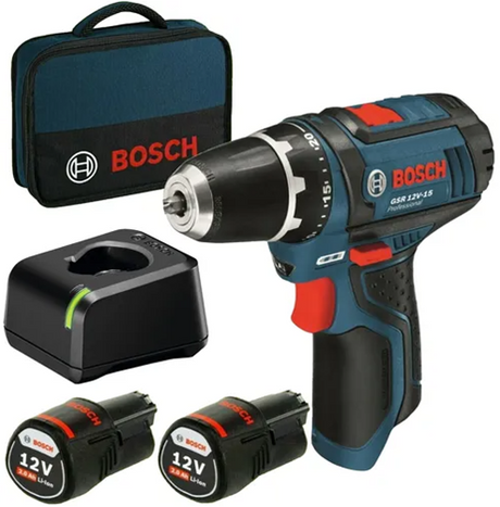 Bosch Blue GSR 12V-15 Akku-Bohrschrauber | 12 V 2,0 Ah Li-Ion – 060186810f