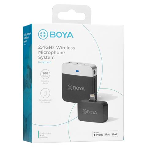 Boya 2.4 GHz Daspeld Microfono wireless By-M1LV-D per iOS