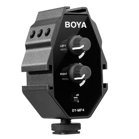 Boya Audio Adapter BY-MP4 för smartphone, DSLR, videokameror och PC