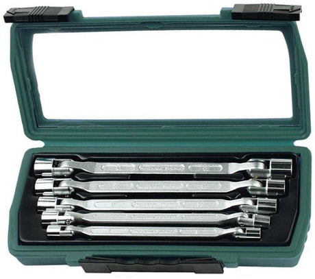 Brüder Mannesmann Knieschlüsselsatz 5-teilig im Koffer (Hobby) - 19821