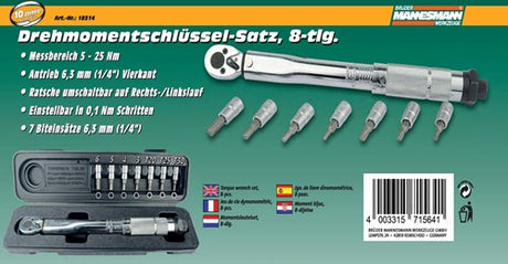Brüder Mannesmann Drehmomentschlüssel 5-25 Nm 1 4 (Hobby) - 18314