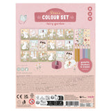 Little dutch rosa friends fairy garden kleurset met 8 potloden, kleurplaatjes en gum