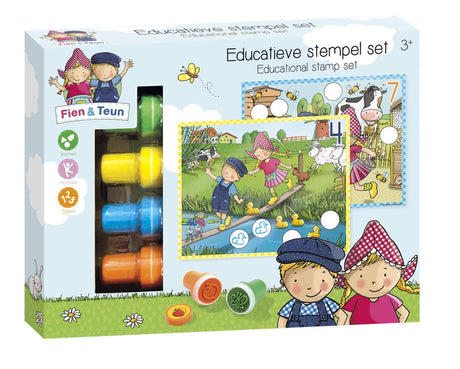 Bambolino fien teun Kreativstempelset, Stempel und farbige Karten – kreatives, lehrreiches Spielzeug – Bauernhofspielzeug – ab 3 Jahren – Spielzeug