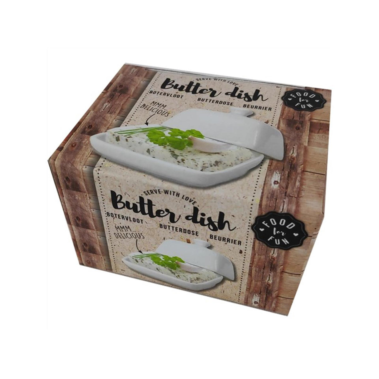 Kitchen tools botervloot porselein 10x7,5x5cm