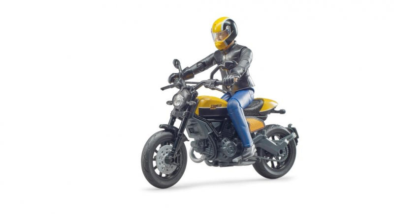 Bruder Motorrad Ducati Scrambler mit Fahrer