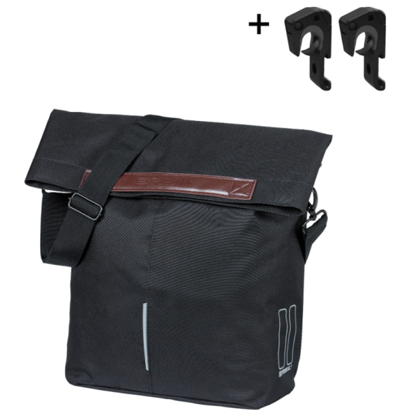 Basil Tasche City Shopper schwarz | Mikrofonhaken | 16l