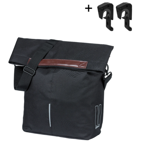 Basil Tasche City Shopper schwarz | Mikrofonhaken | 16l