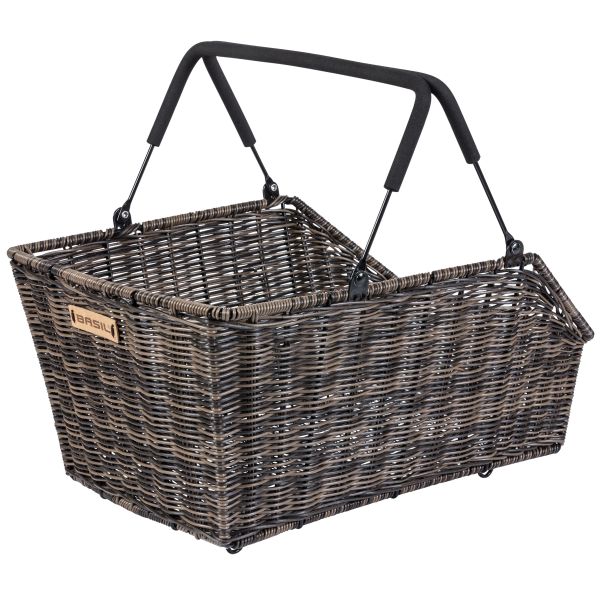 Basil Cento Rattan Look Multi System - Fahrradkorb - auf der Rückseite - Brown