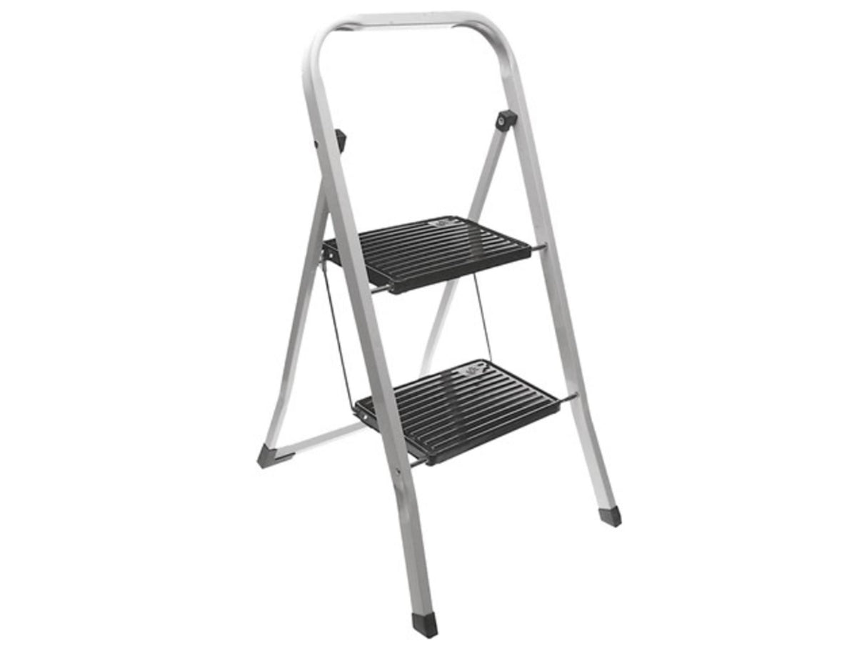 Klappbare Küchentreppe mit 2 Stufen aus schwarzem Metall von Excellent Houseware