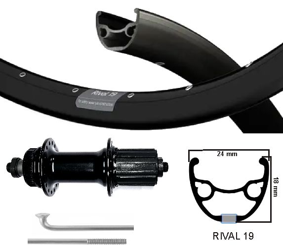 KGS Roue arrière 27,5 pouces 584 Black Cass 8-10 V Pouses centrales