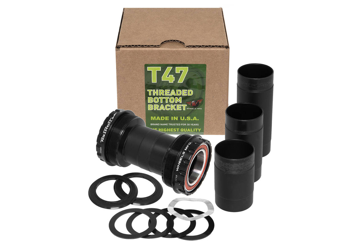 Wheels Manufacturing Wheels MFG bottom bracket T47 Outboard Sram 22 24mm ACB Black