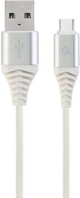 Cableexpert USB-C Ladekabel 2m geflochten silber - weiß - 9530146