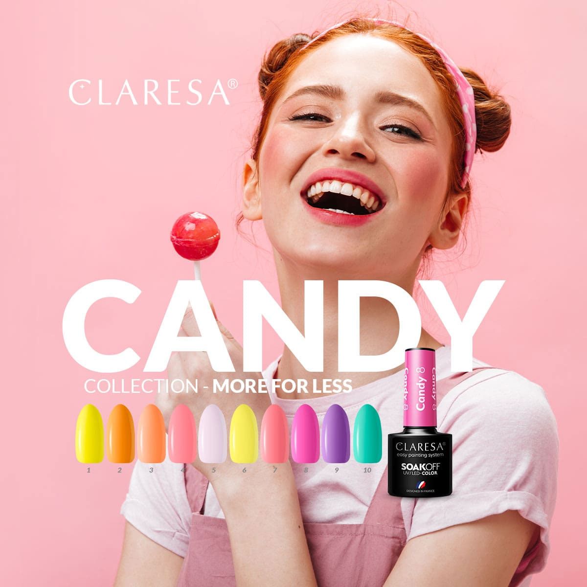 Claresa UV-LED-Gel-Nagellack, 5 ml, Candy 1