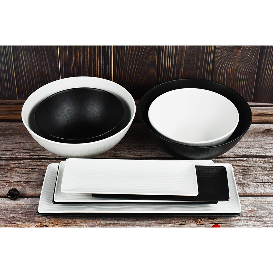 Cark serveerschaal ripple black 25x9cm
