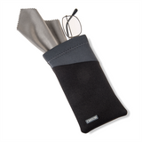 Coperchio di vetro di neoprene Carson con panno in microfibra - grigio nero