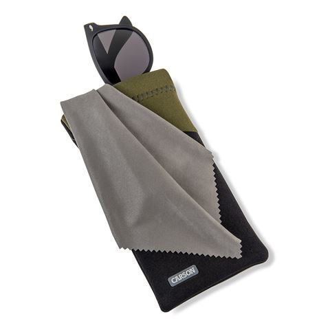 Carson Neoprene Brëller Cover mat Mikrofiber Stoff - schwaarze Olive