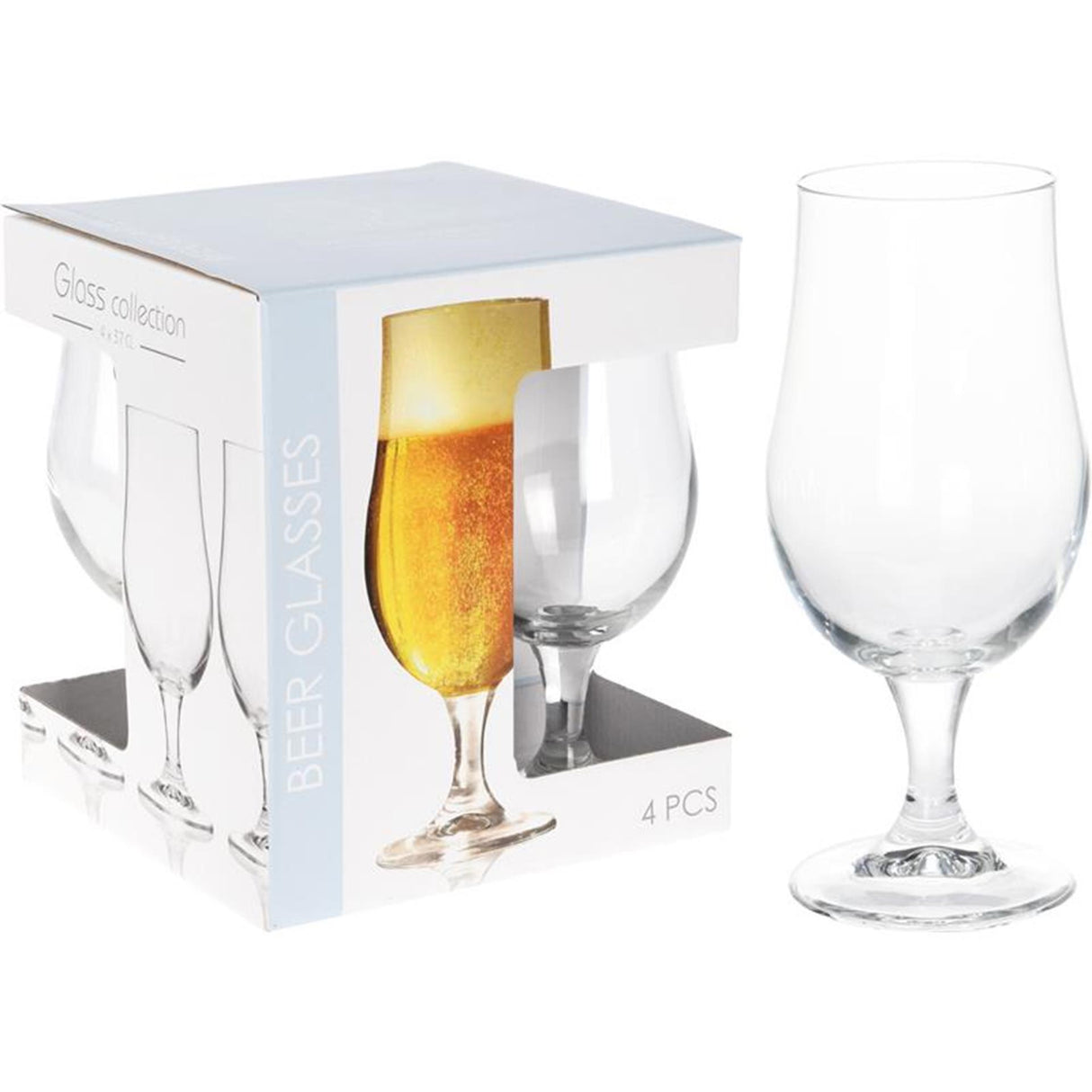 Ausgezeichnetes Haushaltswaren-Bierglas auf Fuß, 370 ml, 4er-Set