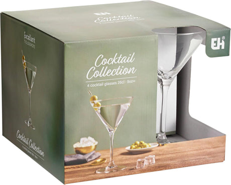 Excellent houseware cocktailglazenset 4-delig 260ml ø10,5xh17cm