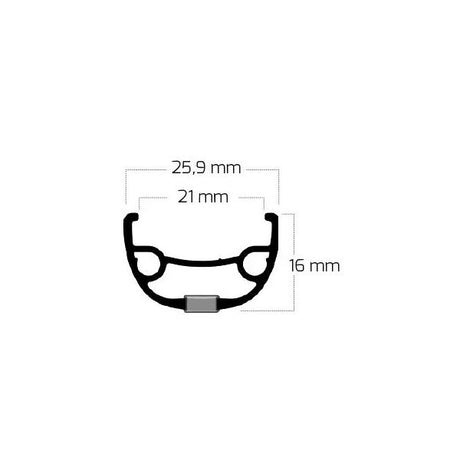 Ryde Velg Rivale 21 Disc 28 29 622 x 21C Aluminium 36 Löcher 14g - Schwarz