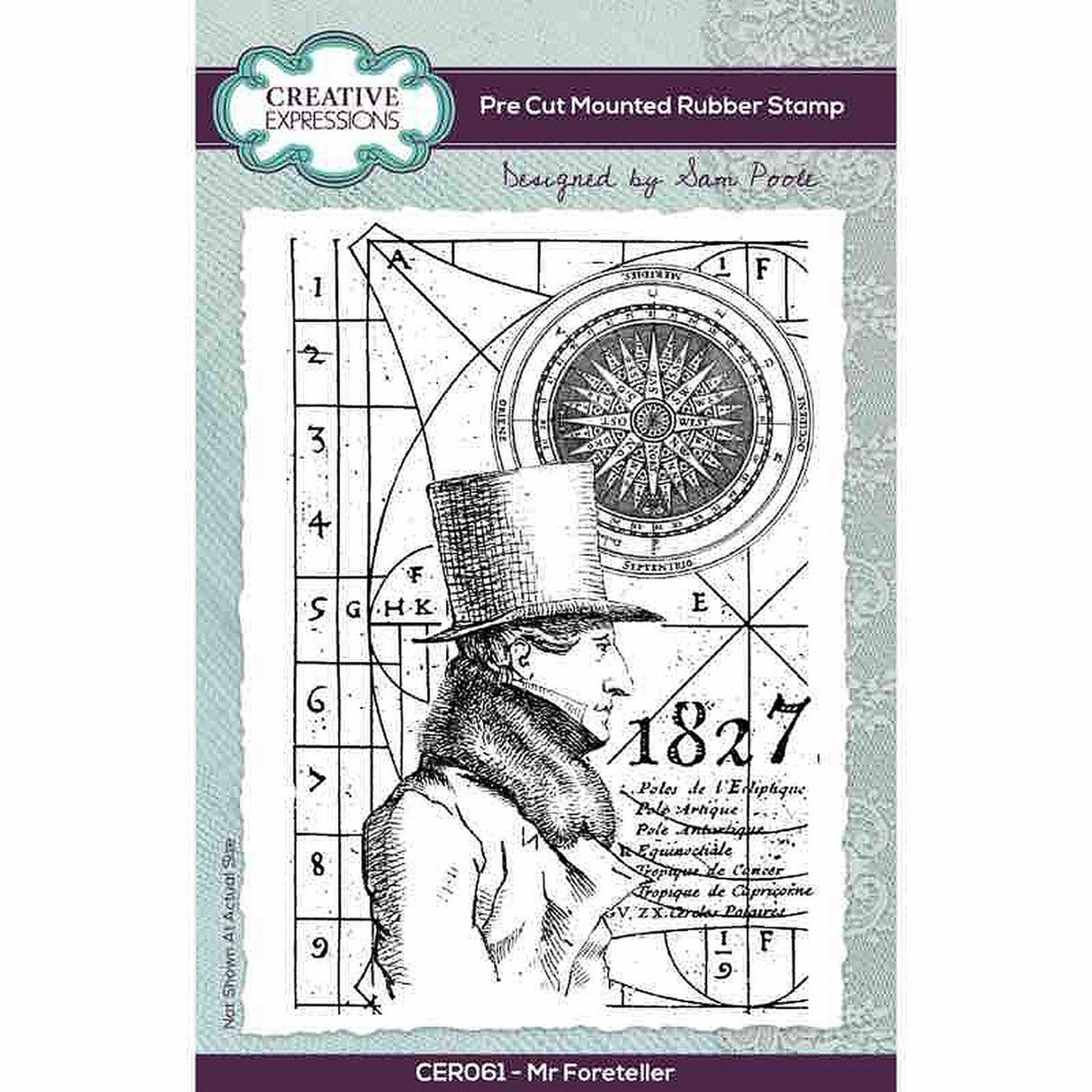 Creative expressions • sam poole mr foreteller 4 in x 6 in pre-cut rubber stamp