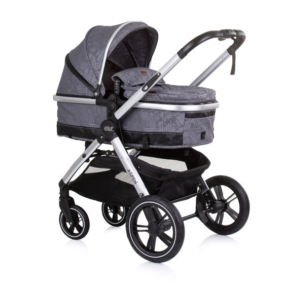 Chipolino Aspen Faltbar 3-in-1-Kinderwagen mit Windelbeutelgrau grau