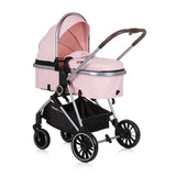 Chipolino Aura faltbarer 3-in-1-Kinderwagen mit Wickeltasche rosa