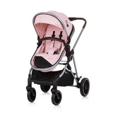 Chipolino Aura faltbarer 3-in-1-Kinderwagen mit Wickeltasche rosa