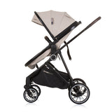 Chipolino Aura faltbar 3-in-1-Kinderwagen mit Windelbeutel Macadamia Beige Zwart