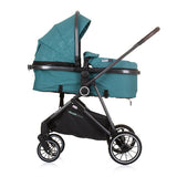 Chipolino Aura faltbarer 3-in-1-Kinderwagen mit Wickeltasche, Blaugrün, Benzinblau, Schwarz