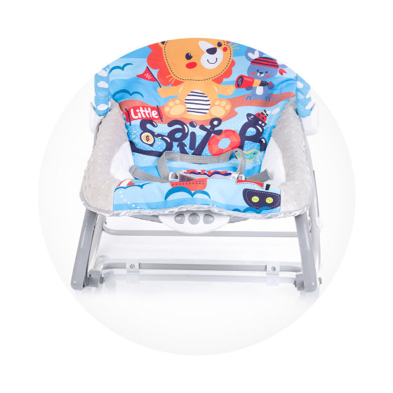 Chipolino Baby Spa Schaukelstuhl mit Musik und beruhigenden Vibrationen blau grau
