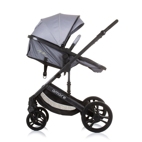 Chipolino amore faltbar 3-in-1-Kinderwagen mit Wickeltasche Aschegrau