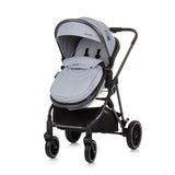 Chipolino Aura faltbar 3-in-1-Kinderwagen mit Windelbeutel aschgrau Schwarz