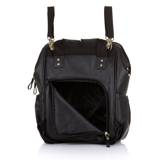 Chipolino Rucksack Wickeltasche mit Versionsmatte Leder schwarz
