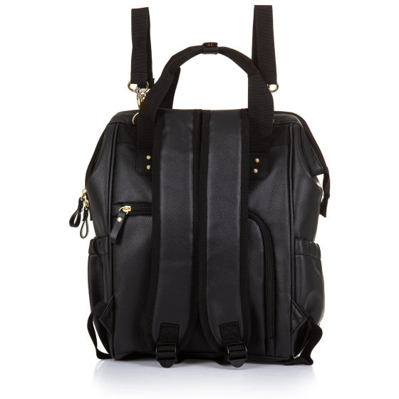 Chipolino Rucksack Wickeltasche mit Versionsmatte Leder schwarz