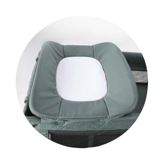 Chipolino Bella Klappcampbett mit wechselnem Pad Asche grau