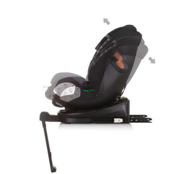 Chipolino Tourino Autositz i-Size 40-150 cm Isofix 360° Obsidianschwarzgrau