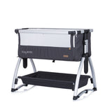 Chipolino Baby Boss Co-Schlafer mit Schwungfunktion Moskitonetz Anthrazitgrau Silber