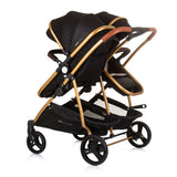 Chipolino Duo Klappkinderwagen für 2 Obsidian Gold Schwarz