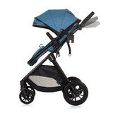 Chipolino Harmony faltbarer 3-in-1 Kinderwagen mit Wickeltasche Jeansblau Schwarz