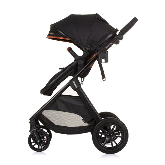 Chipolino Harmony faltbarer 3-in-1-Kinderwagen mit Wickeltasche Obsidianschwarz
