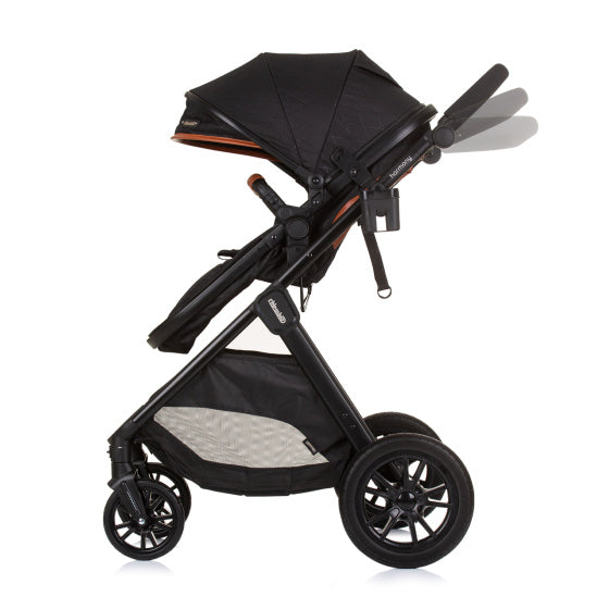 Chipolino Harmony faltbarer 3-in-1-Kinderwagen mit Wickeltasche Obsidianschwarz