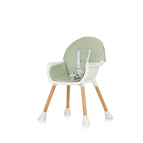 Chipolino Rio 2-in-1 Hochstuhl mit Esstablett, Sitzkissen, Aloe-Grün-Weiß