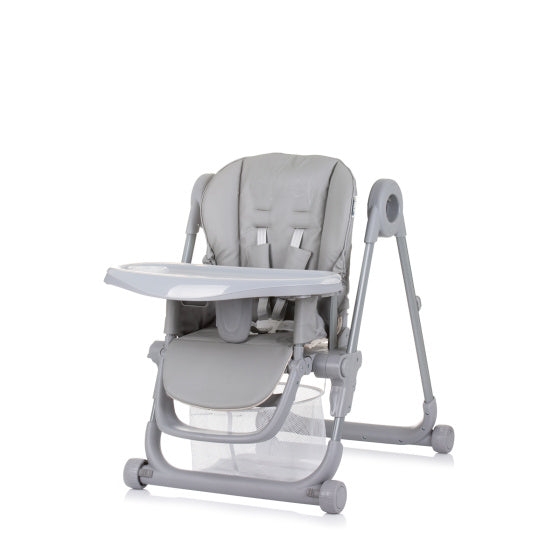 Chipolino Chef High Stuhl mit reinem grauem Sitzkissen Food -Kissen